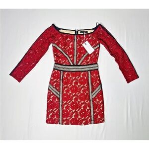 Endless Rose Crochet Red Lace Long Sleeve Dress Size Medium - BRAND NEW!